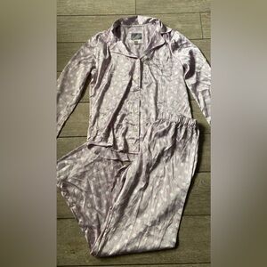 Victoria Secret Satin Pajama PJ Top Bottom Polka Dot Regular Sleep Set